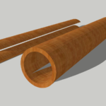 3D модель труба из дерева