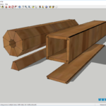 3D модель деревянной колонны