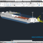 3D модель пассажирского несамоходного судна